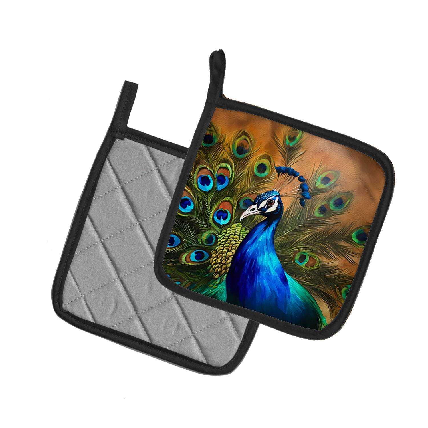 Peacock Pair of Pot Holders - Loft&Timber