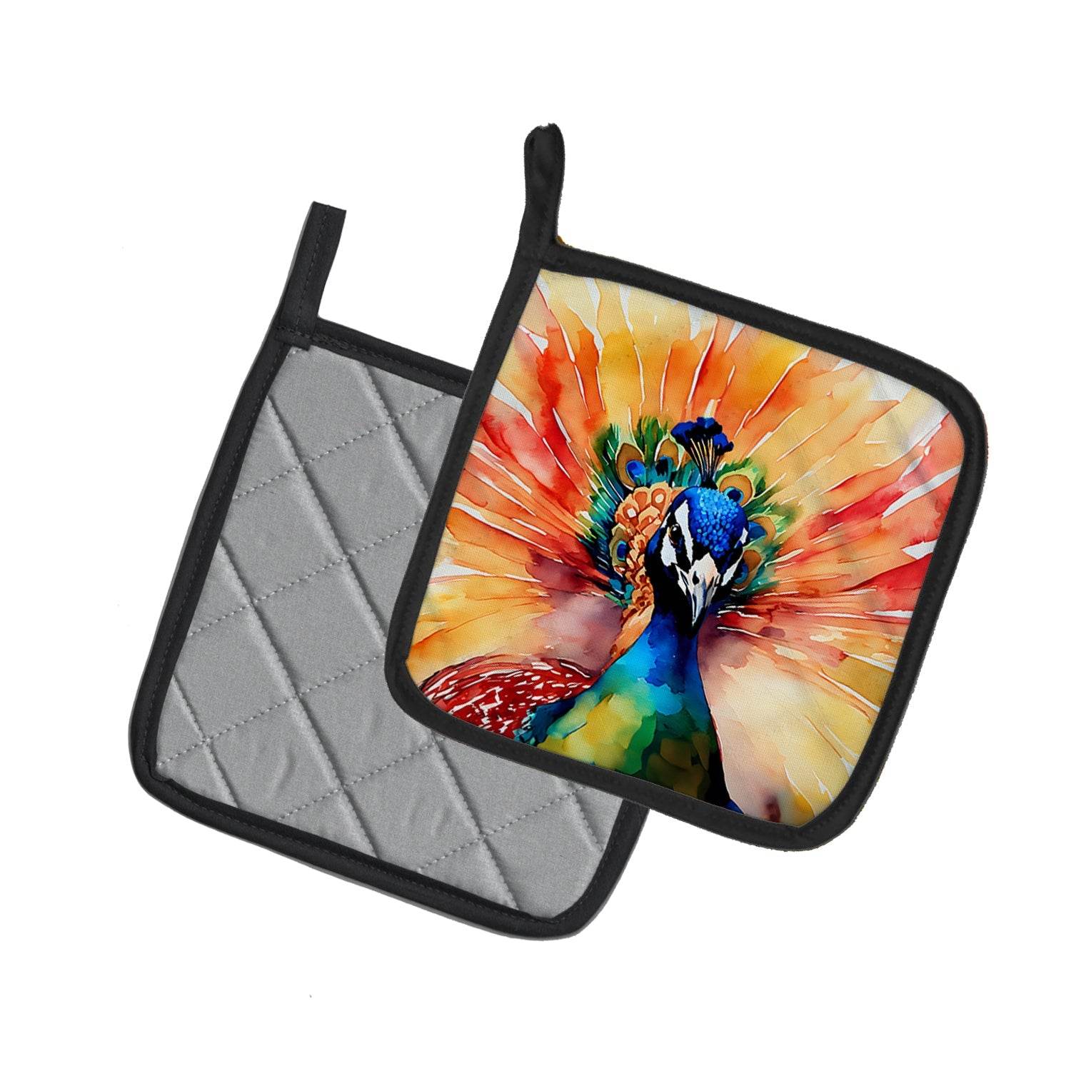 Peacock Pair of Pot Holders - Loft&Timber