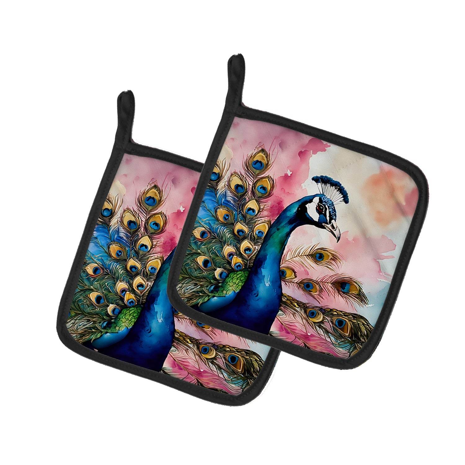 Peacock Pair of Pot Holders - Loft&Timber