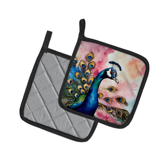 Peacock Pair of Pot Holders - Loft&Timber
