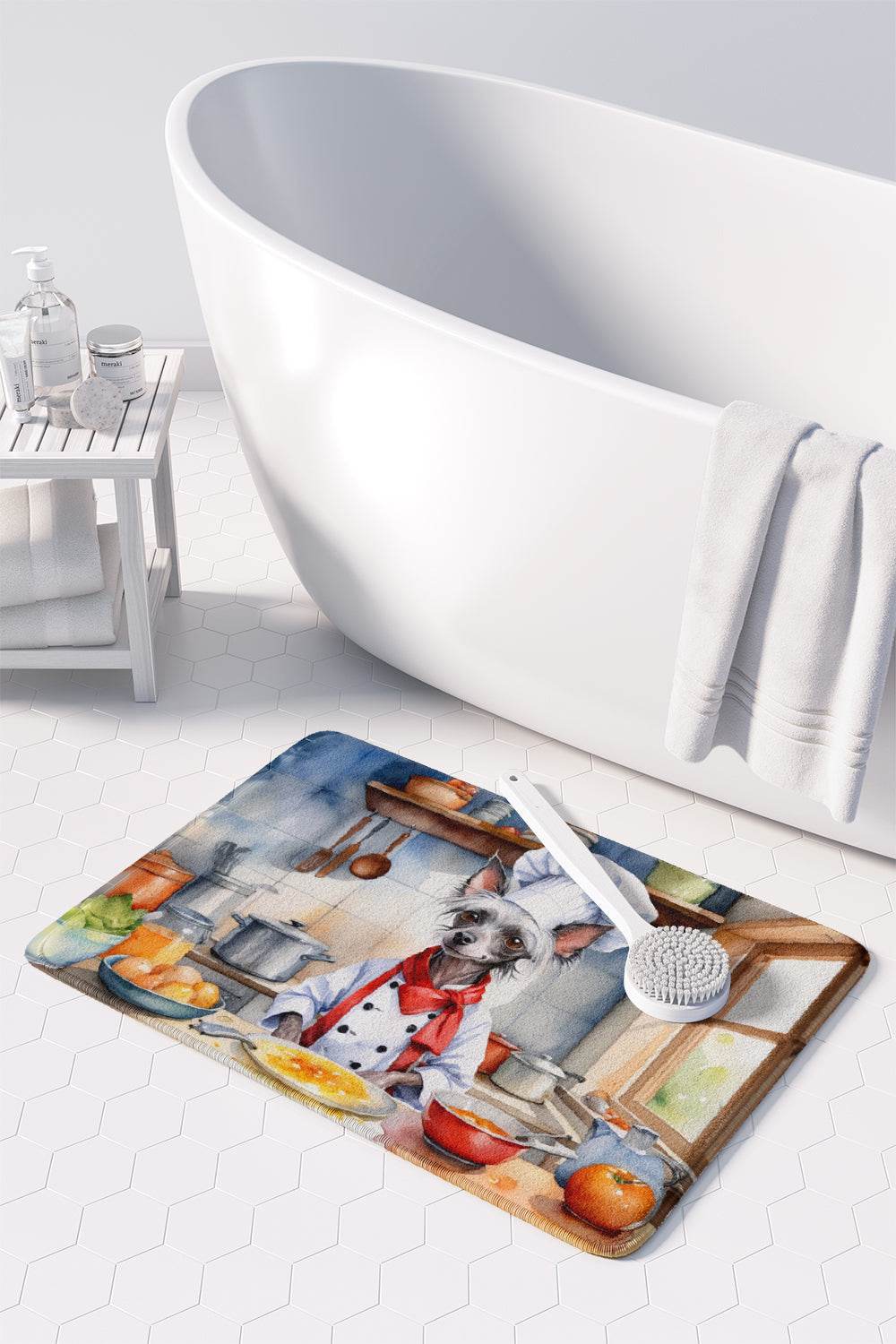 Chinese Crested The Chef Memory Foam Kitchen Mat - Loft&Timber