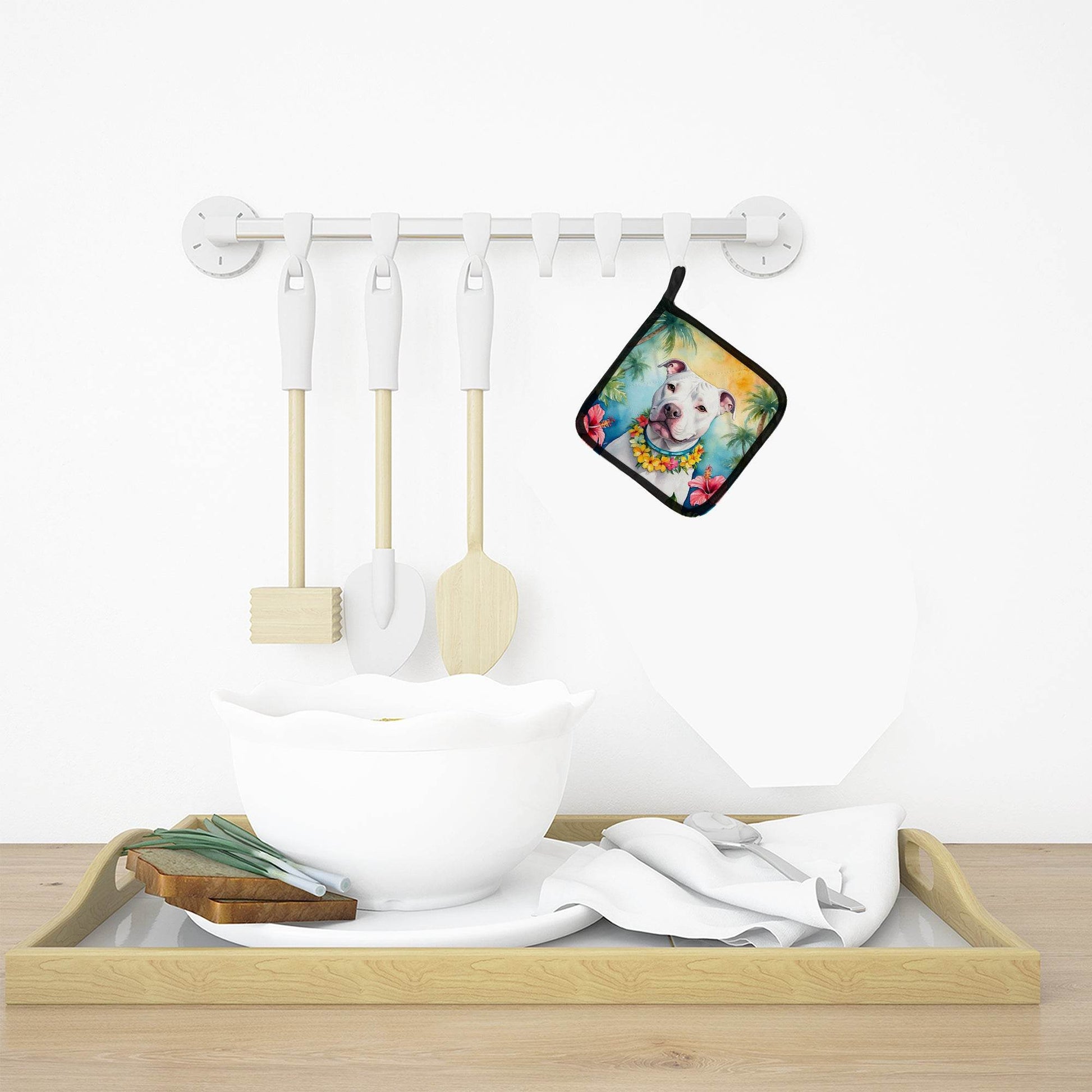 Pit Bull Terrier Luau Pair of Pot Holders - Loft&Timber