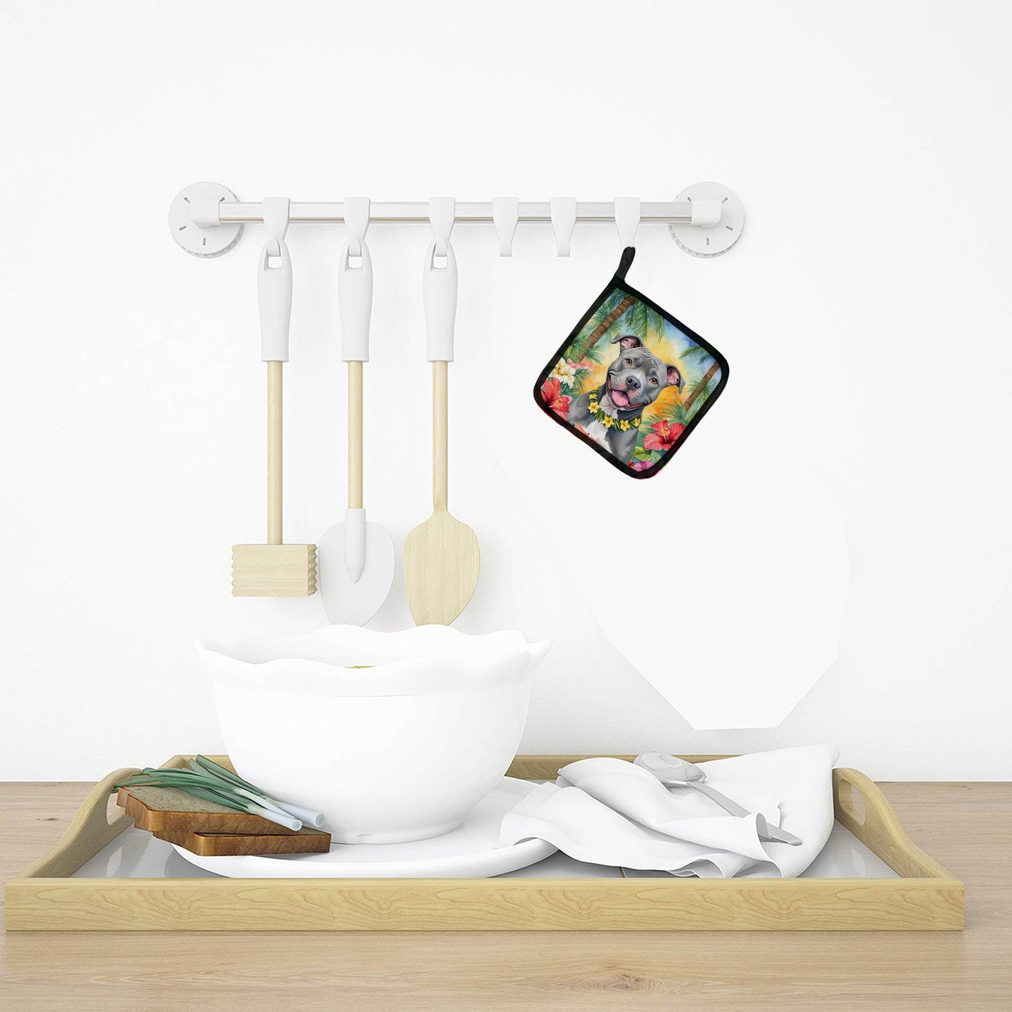 Pit Bull Terrier Luau Pair of Pot Holders - Loft&Timber