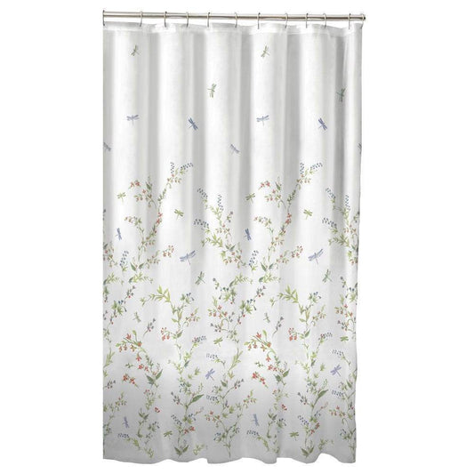 Floral Dragonfly Polyester Machine Washable Shower Curtain - Loft&Timber