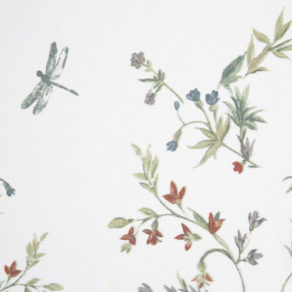 Floral Dragonfly Polyester Machine Washable Shower Curtain - Loft&Timber