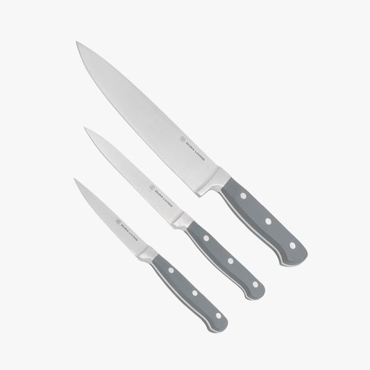 Superior 3-Piece Kitchen Knife Set- Gray - Loft&Timber