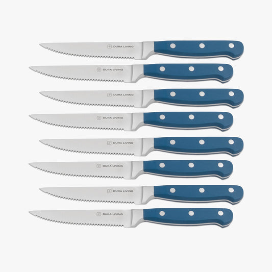 Superior Set of 8 Steak Knives - Royal Blue - Loft&Timber