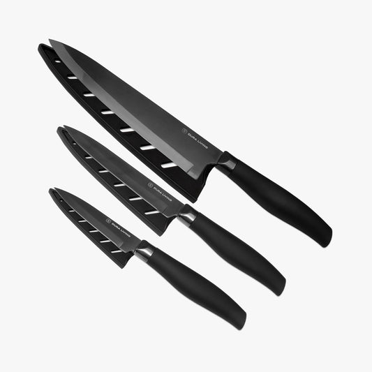 Titan 3-Piece Kitchen Knife Set - Black - Loft&Timber