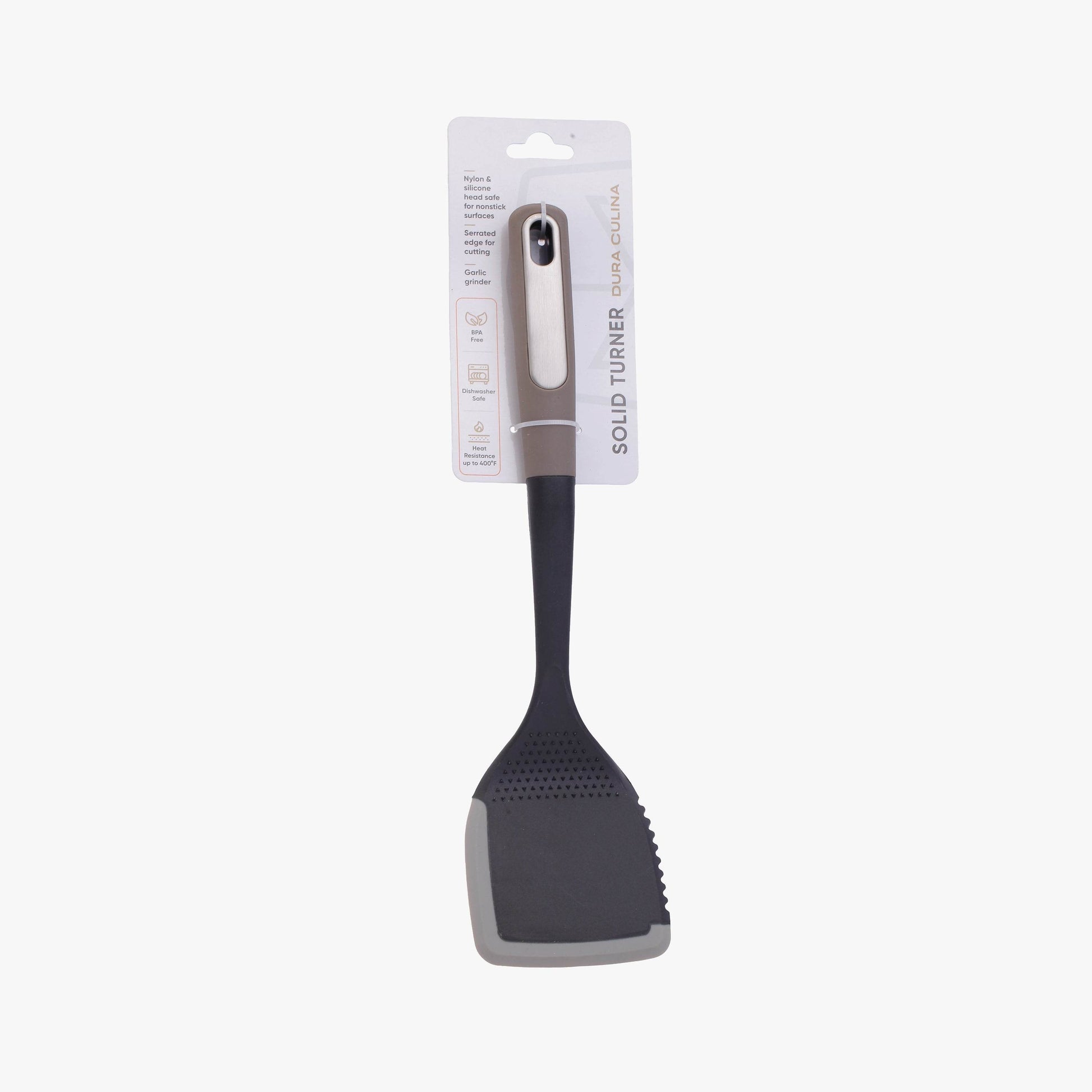 Silicone Scratch and Heat Resistance Edge Solid Turner, Grey - Loft&Timber