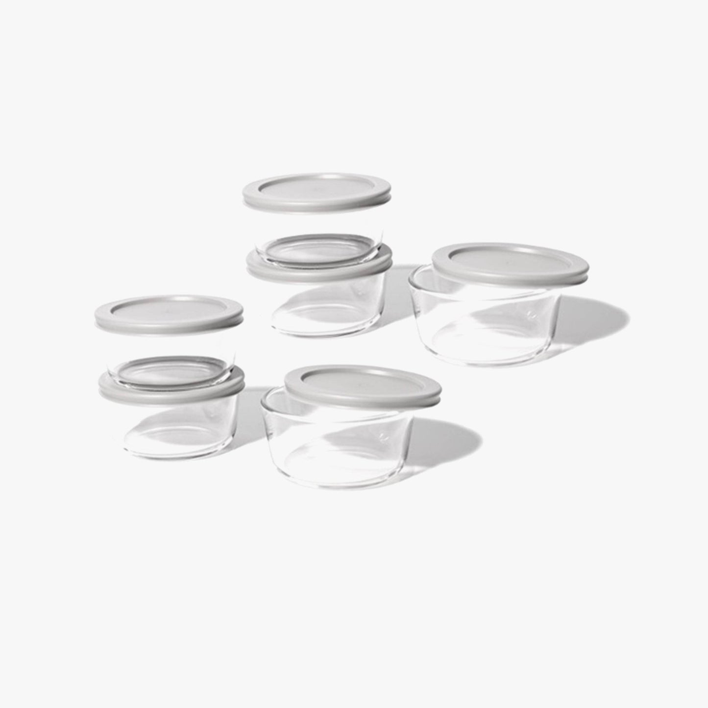 Glass Food Storage Containers - 12 Piece 2 Cup Set (6 Containers + 6 Lids) - Loft&Timber