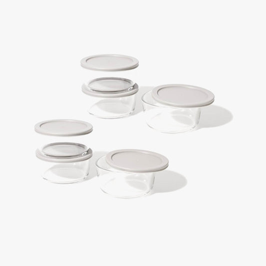 Glass Food Storage Containers - 12 Piece 4 Cup Set (6 Containers + 6 Lids) BPA-Free Lids - Loft&Timber