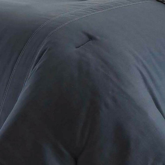 Full/Queen size 100% Cotton Reverse Plaid Gray/White Comforter Set - Loft&Timber