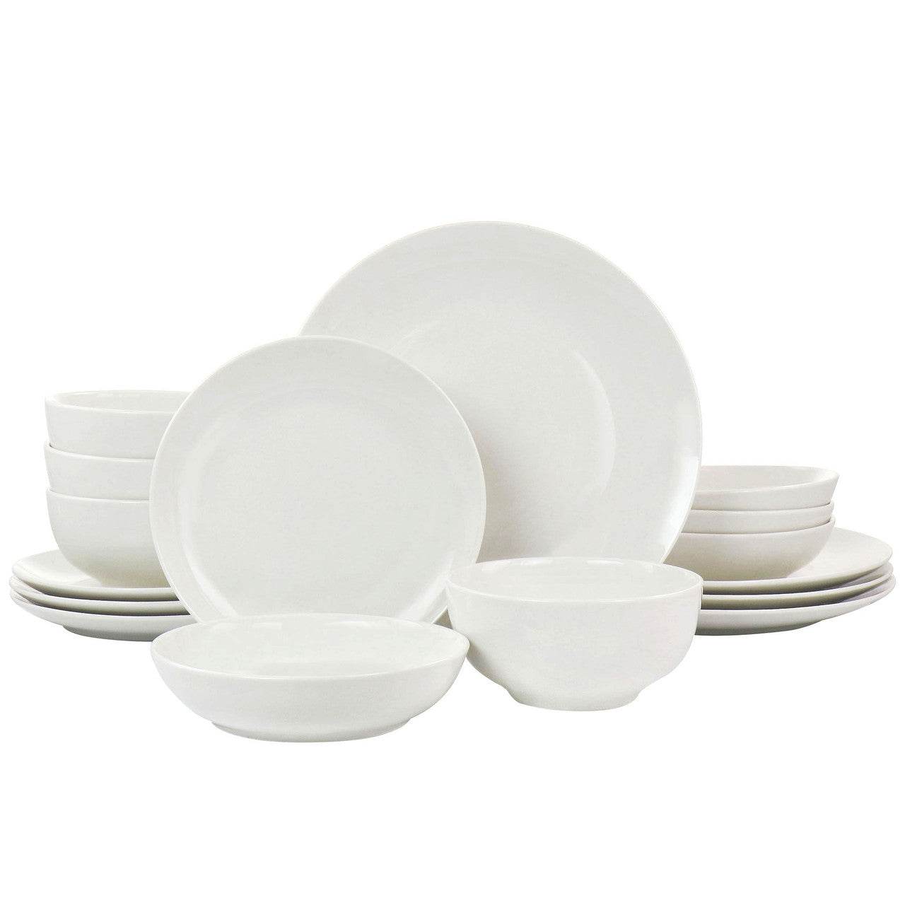 Elama Camellia 16 Piece Porcelain Double Bowl Dinnerware Set - Loft&Timber