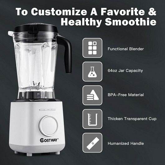 1500W Countertop Smoothies Blender with 10 Speed and 6 Pre-Setting Programs - Loft&Timber