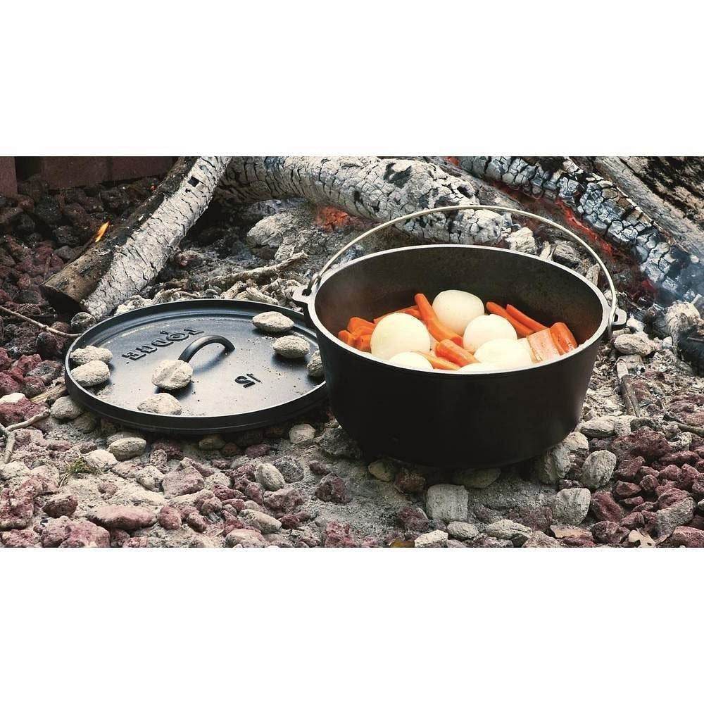 8-Quart Deep Seasoned Cast Iron Dutch Oven with Lid and Metal Handle - Loft&Timber