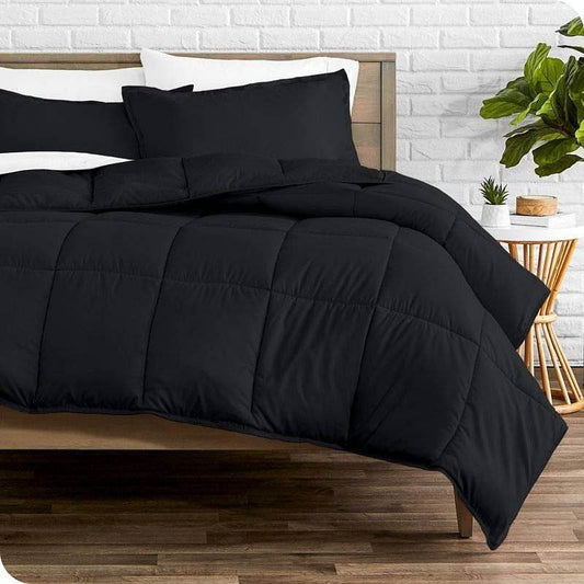 Twin/Twin XL Super Soft Lightweight Down Alternative Comforter Set in Black - Loft&Timber
