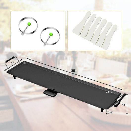 35 Inch Electric Griddle with Adjustable Temperature - Loft&Timber
