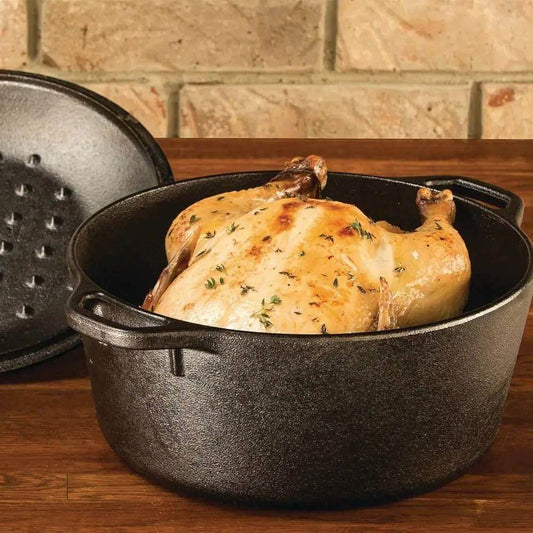 5-Quart Black Cast Iron Dutch Oven with Lid for Oven Stove Grill or Campfire - Loft&Timber
