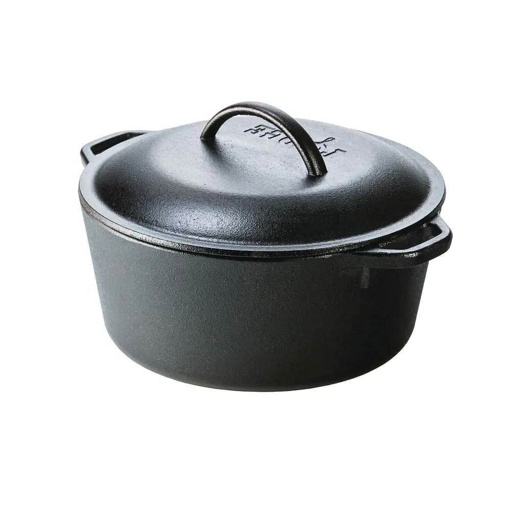 5-Quart Black Cast Iron Dutch Oven with Lid for Oven Stove Grill or Campfire - Loft&Timber