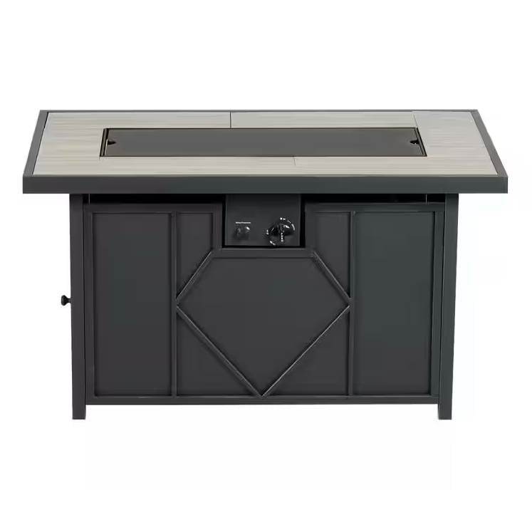 42-inch Outdoor Propane Gas Fire Pit Patio Table with Blue Fire Glass - Loft&Timber