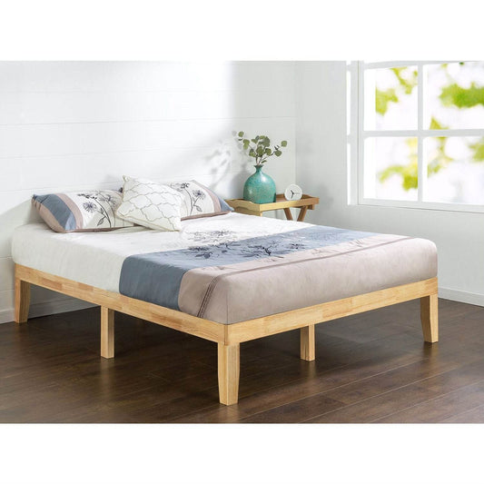 Full size Solid Wood Platform Bed Frame in Natural Finish - Loft&Timber
