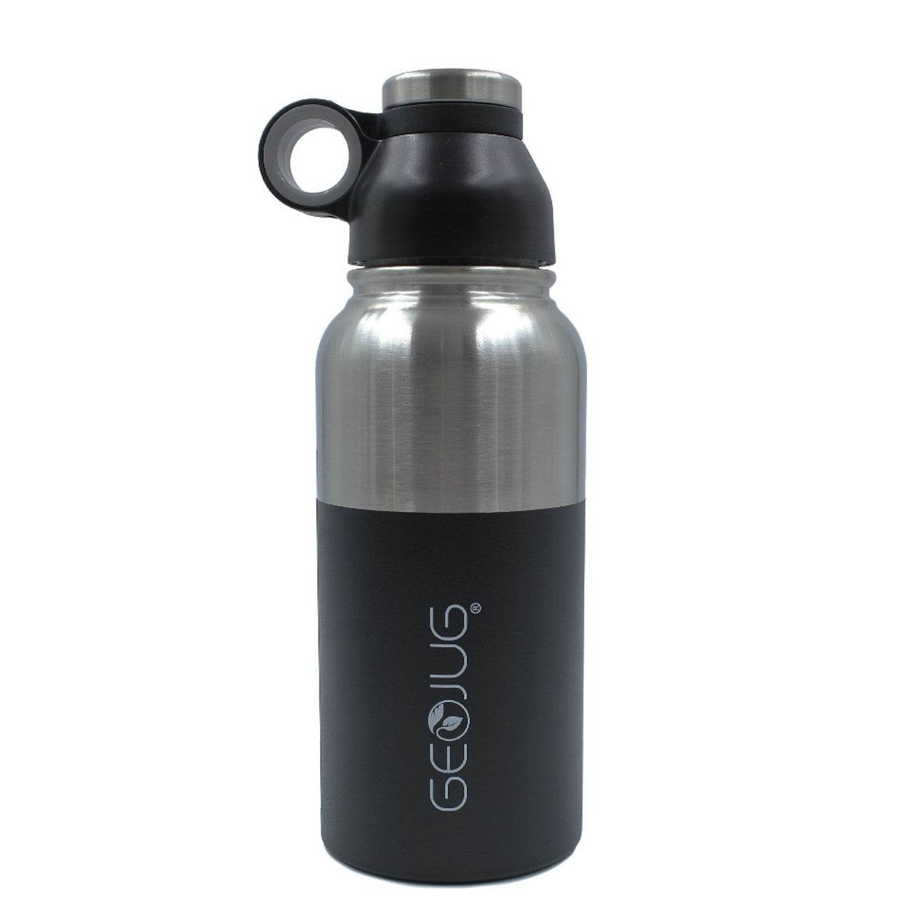 Brentwood GeoJug 32oz Stainless Steel Vacuum Insulated Water Bottle, Black - Loft&Timber