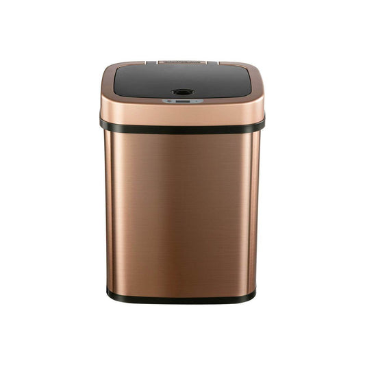 3-Gallon Motion Sensor Touchless Stainless Steel Trash Can in Copper Gold Finish - Loft&Timber