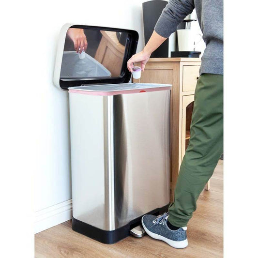 20-Gallon Sturdy Stainless Steel Kitchen Trash Can with Step-on Lid - Loft&Timber