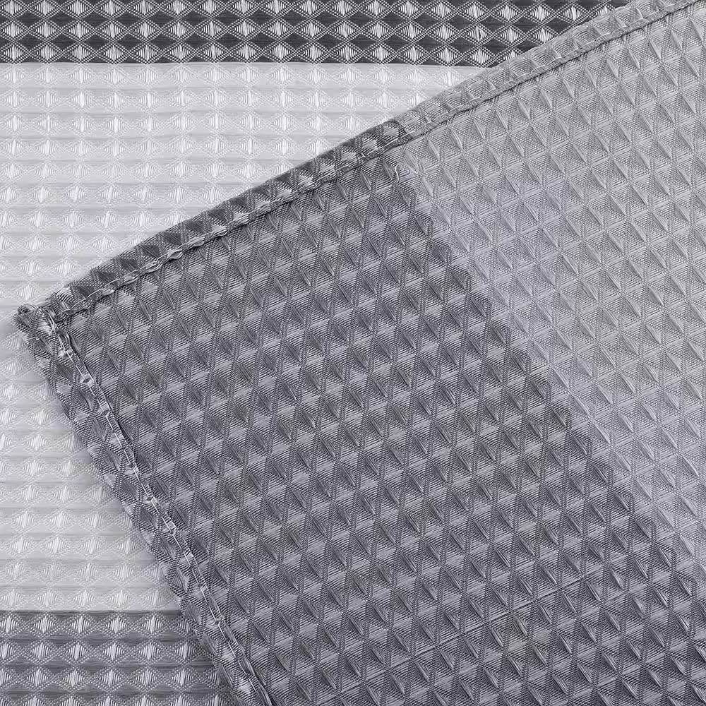72-inch Grey White Striped Luxurious Textured Polyester Fabric Shower Curtain - Loft&Timber