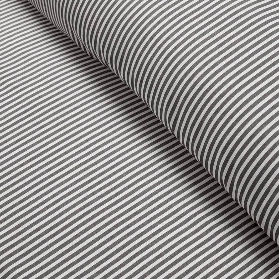 Full/Queen Grey White Stripe Ruffle Reversible 3 Piece Comforter Set - Loft&Timber