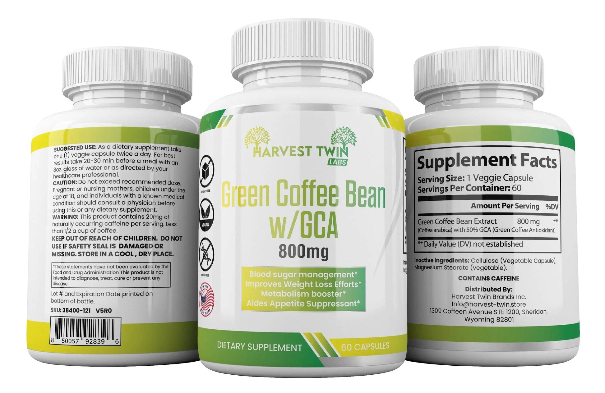 Green Coffee Bean w/GCA - 800mg - Loft&Timber