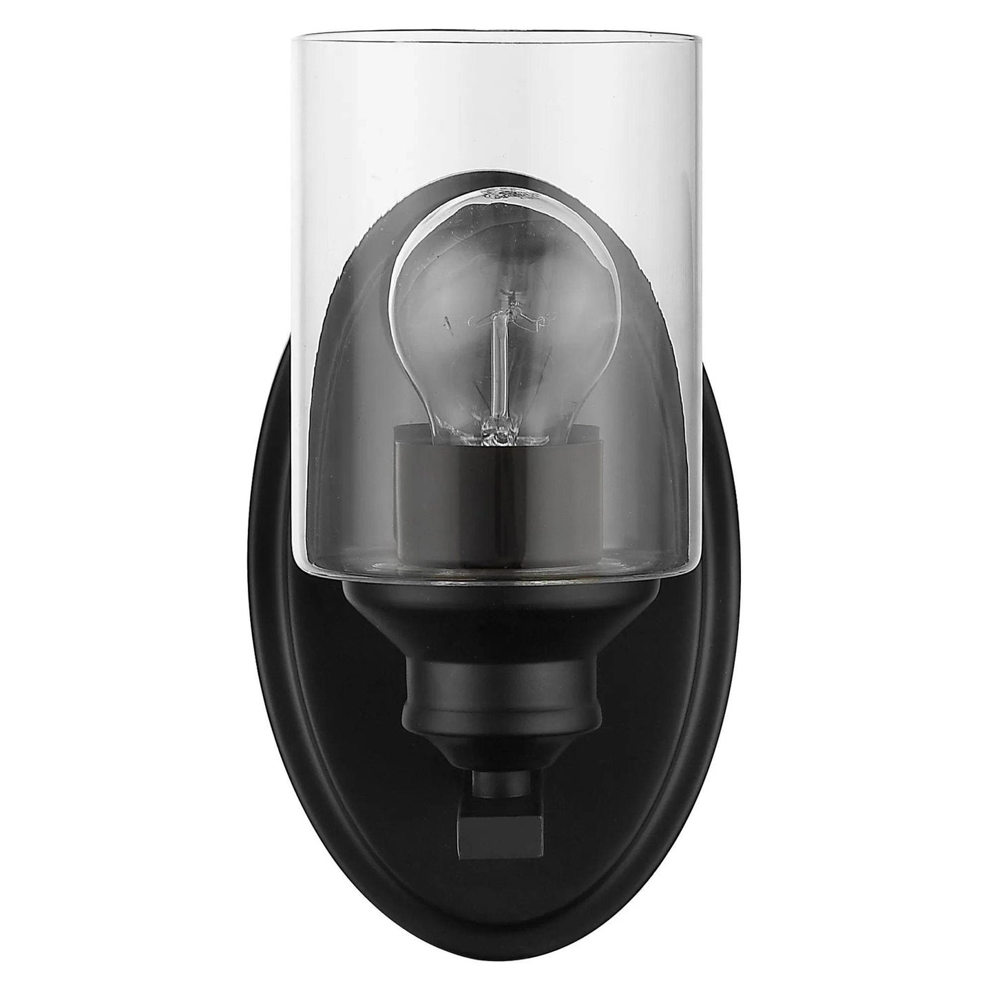 Hms One Light Matte Black Wall Light with Clear Glass Shade - Loft&Timber