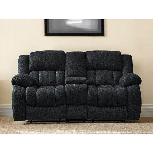 HMS 77" Black Manual Reclining Loveseat - Loft&Timber