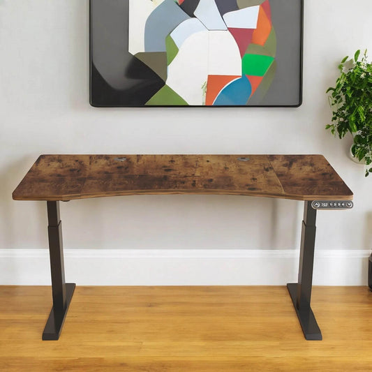 Adjustable Brown and Black Wood Standing Desk - Loft&Timber