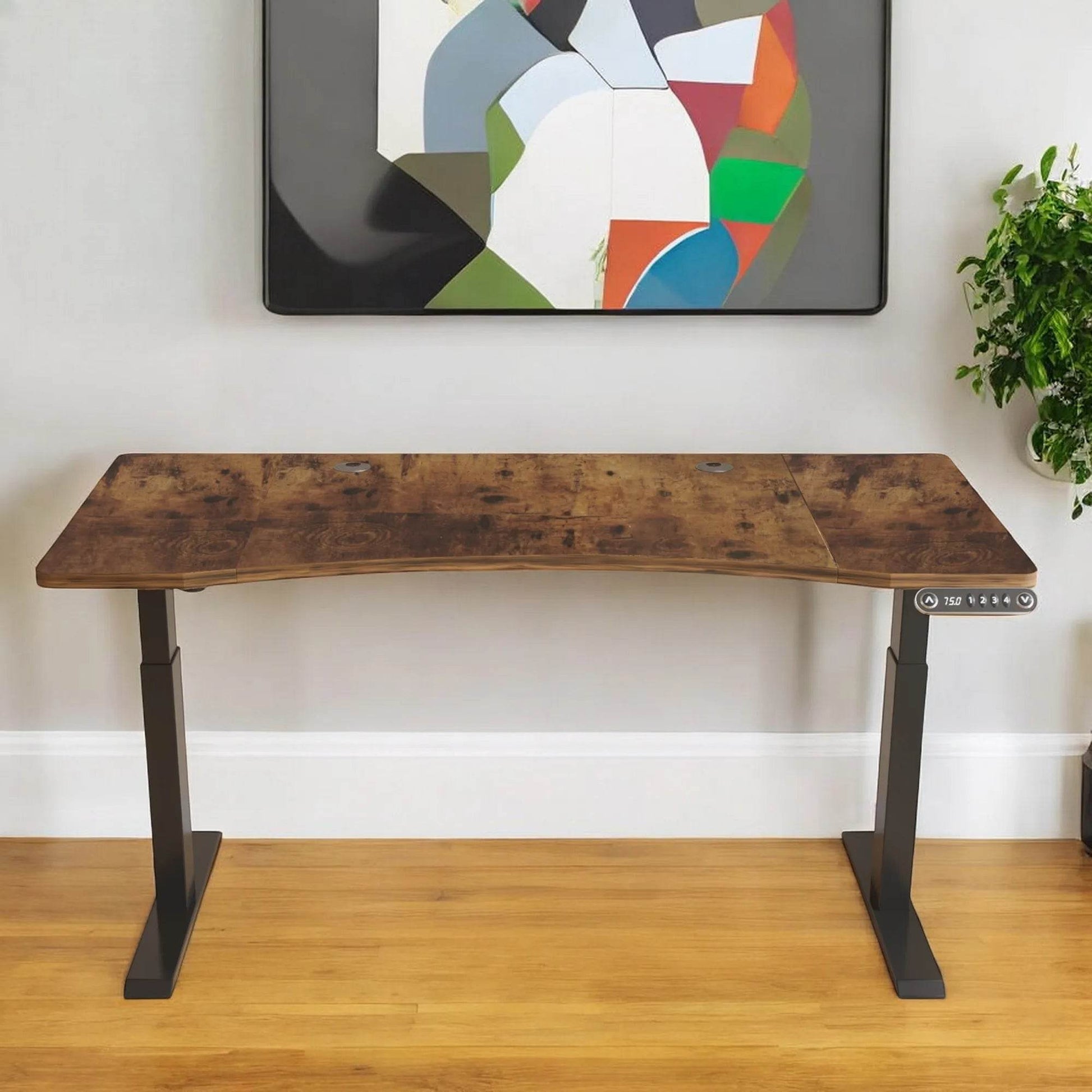 Adjustable Brown and Black Wood Standing Desk - Loft&Timber