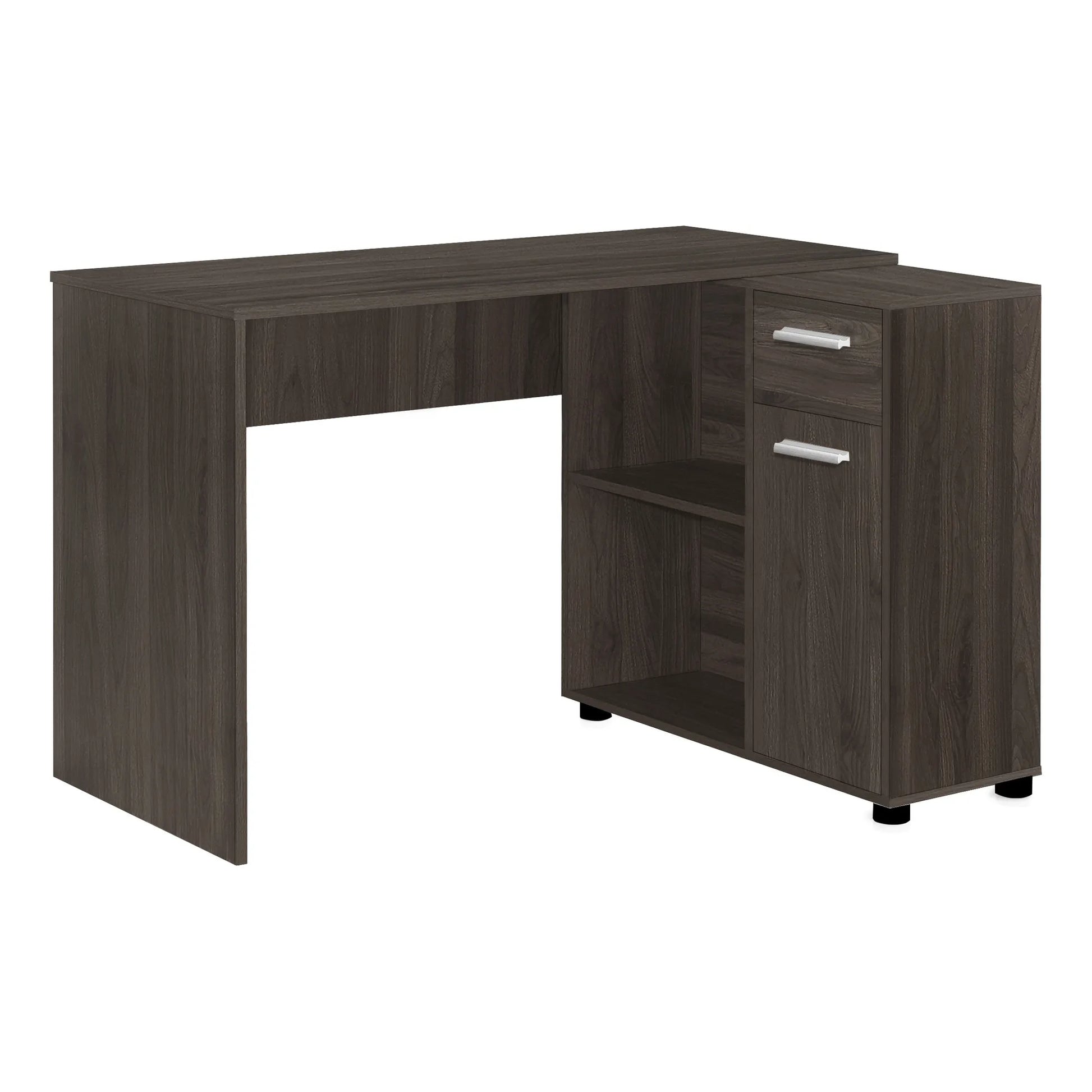HMS 46" Brown Wood L-Shaped Computer Desk - Loft&Timber