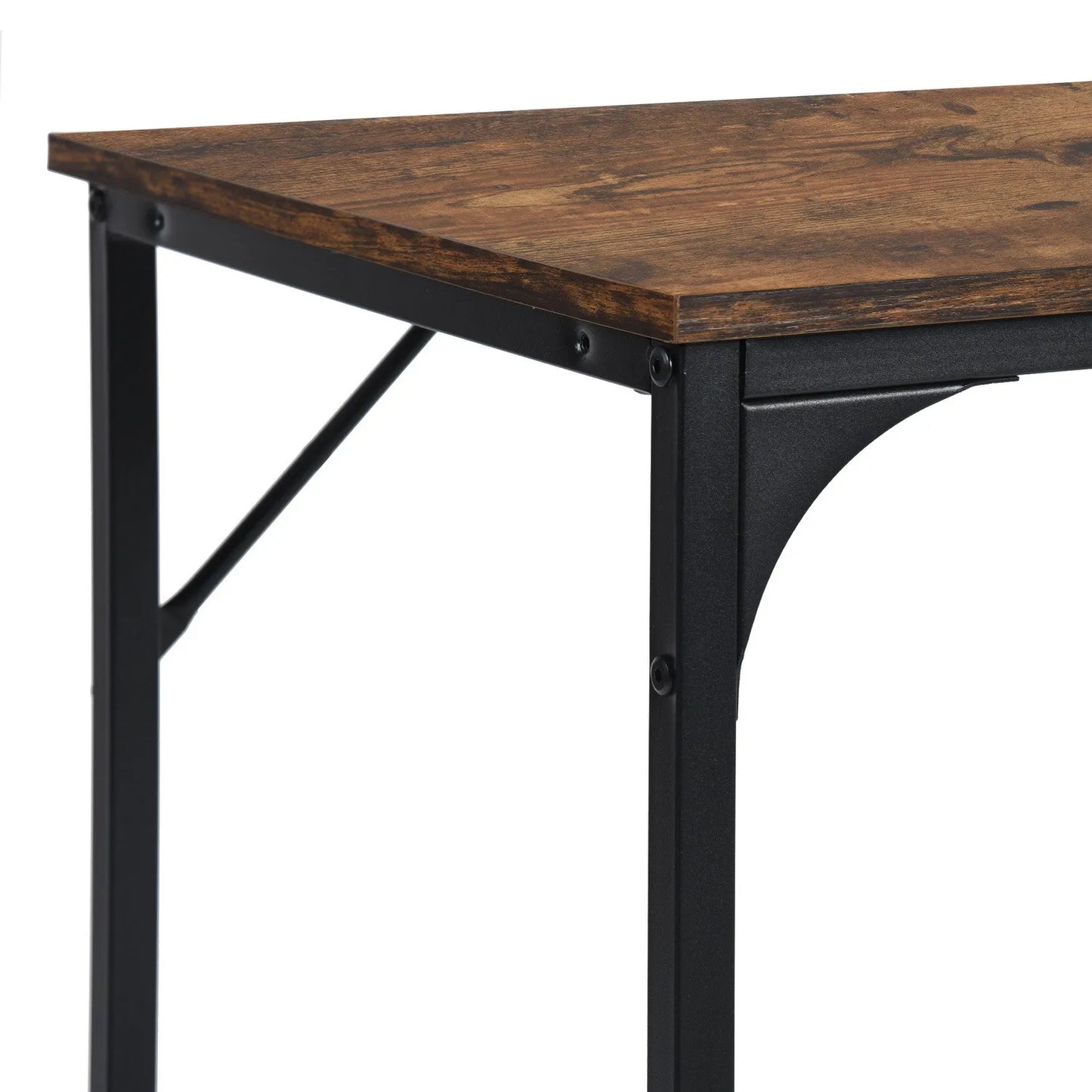 HMS 32" Brown and Black Wood and Metal Computer Desk - Loft&Timber