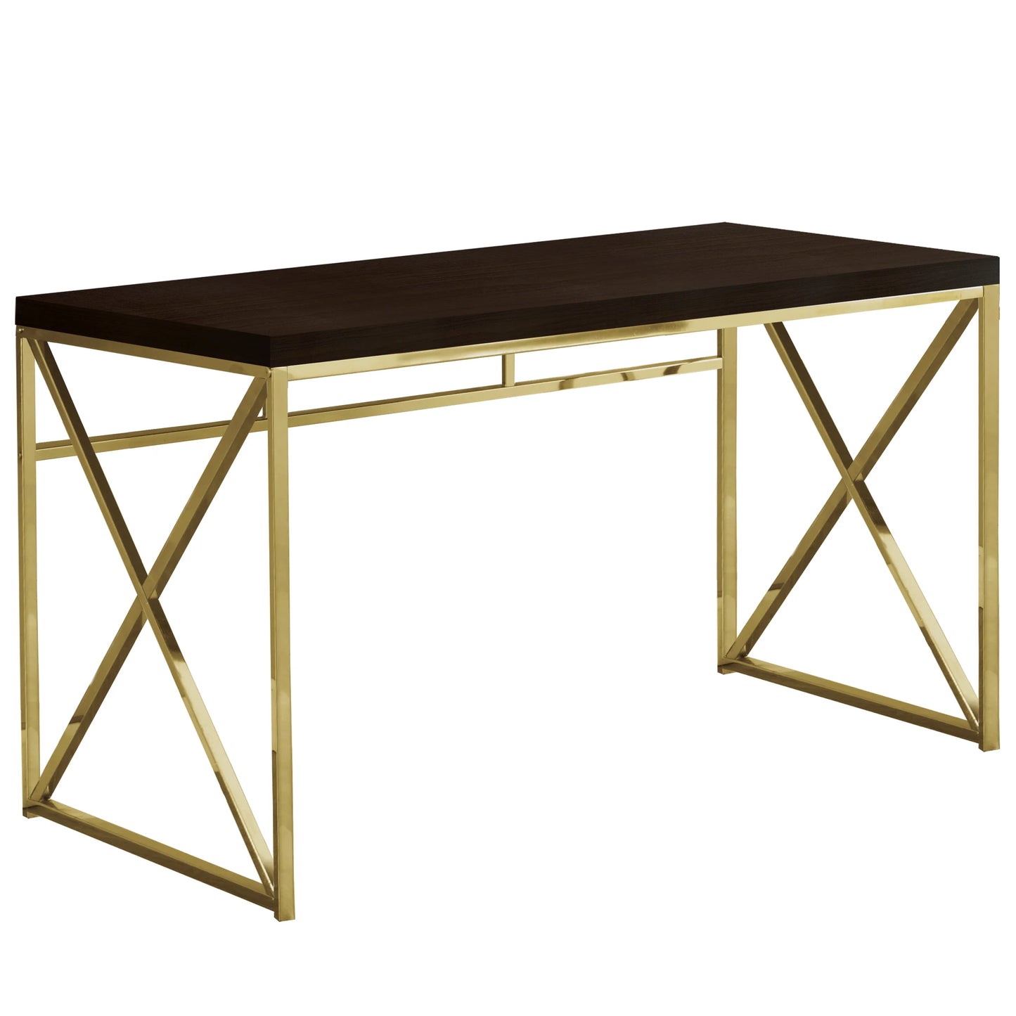 HMS 47" Espresso and Gold Computer Desk - Loft&Timber