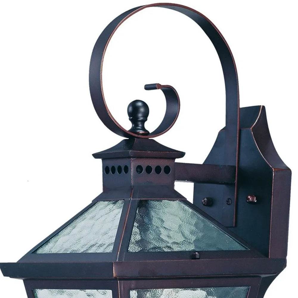 HMS XL Two Antique Bronze Black Hammered Glass Wall Light - Loft&Timber
