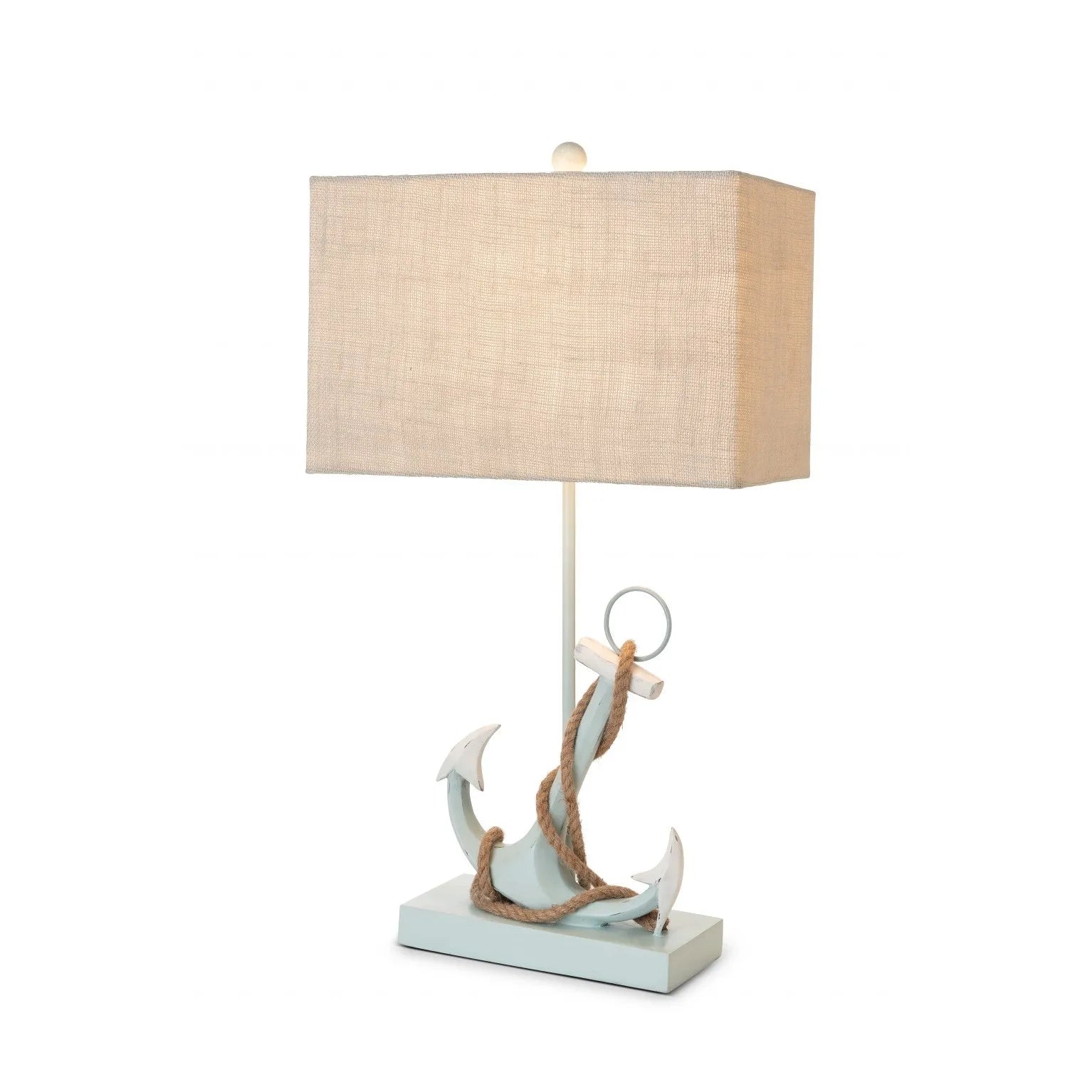 Set of Two 28" Blue Coastal Anchor Table Lamps with Beige Shade - Loft&Timber
