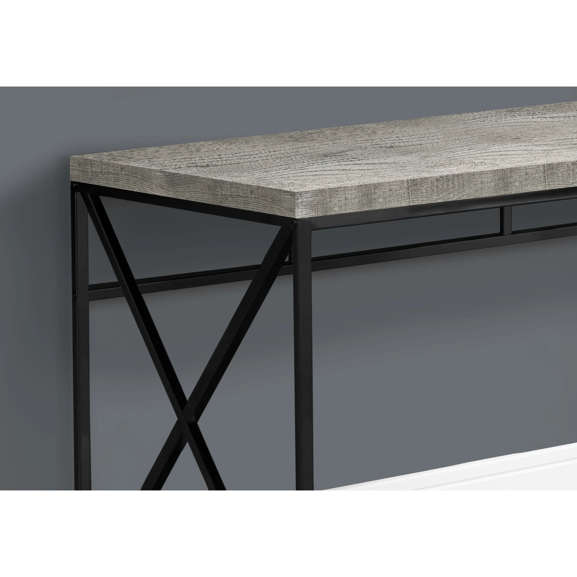 HMS 24" Gray and Black Solid Wood Computer Desk - Loft&Timber