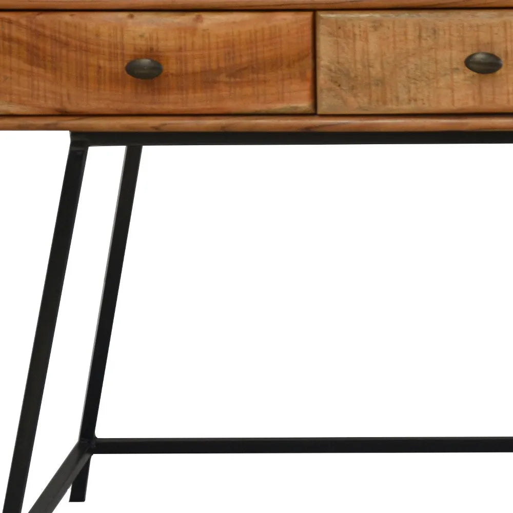 HMS 47" Solid Wood Desk in Natural and Black - Loft&Timber