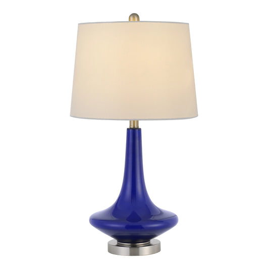 HMS European Modern Design Set of Two 26" Silver Metal LED Desk Lamps with White Globe Shade Crystal Body Bedside Table Lamps - Loft&Timber