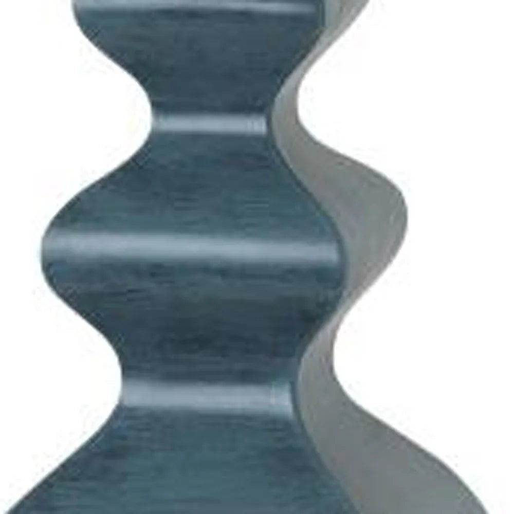 HMS Set Two 31" Distressed Teal Table Lamps White Drum Shade - Loft&Timber