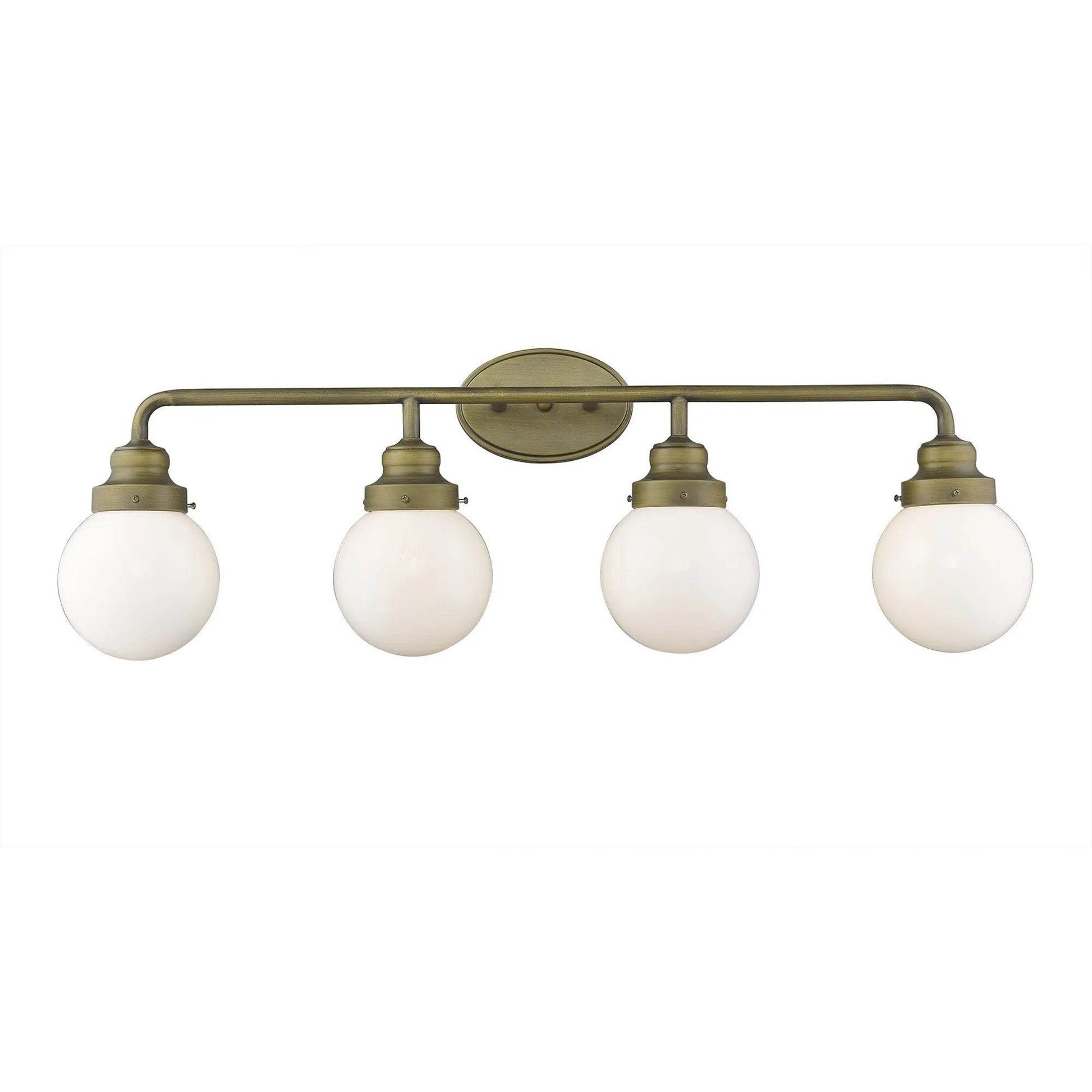 HMS Portsmith 4-Light Acrylic Vanity Raw Brass LED Lighting Indoor - Loft&Timber