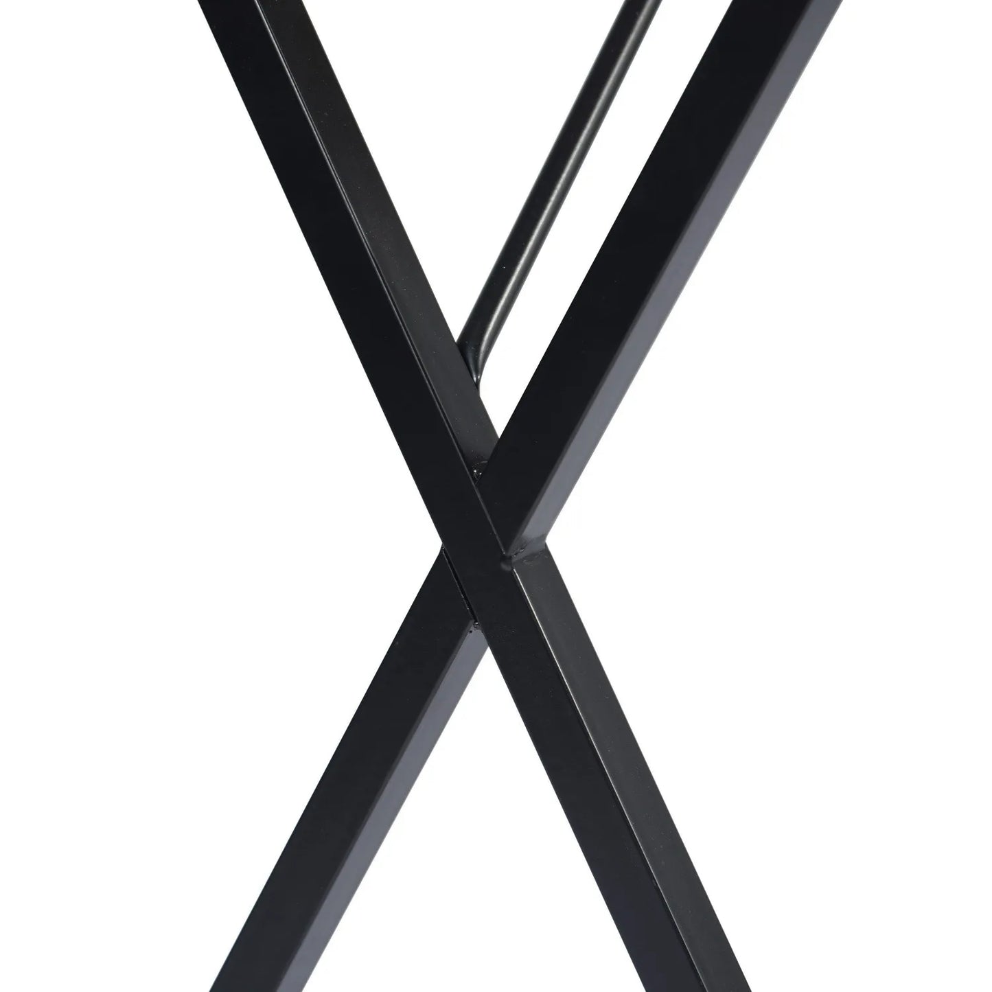 HMS 39" Modern X-Shape Computer Desk Black Wood and Metal - Loft&Timber