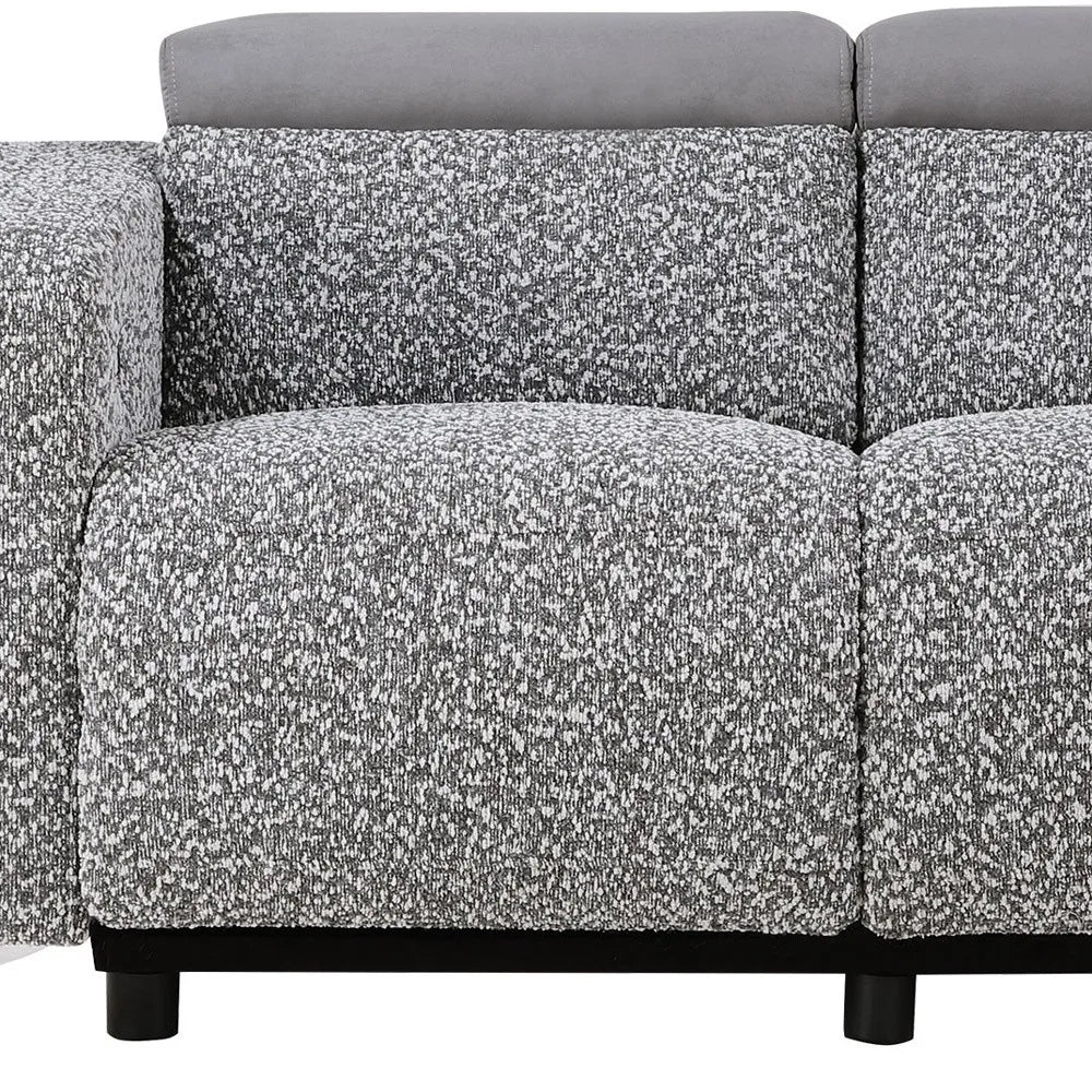 HMS 63" Dark Gray Silver Power Reclining Loveseat - Loft&Timber