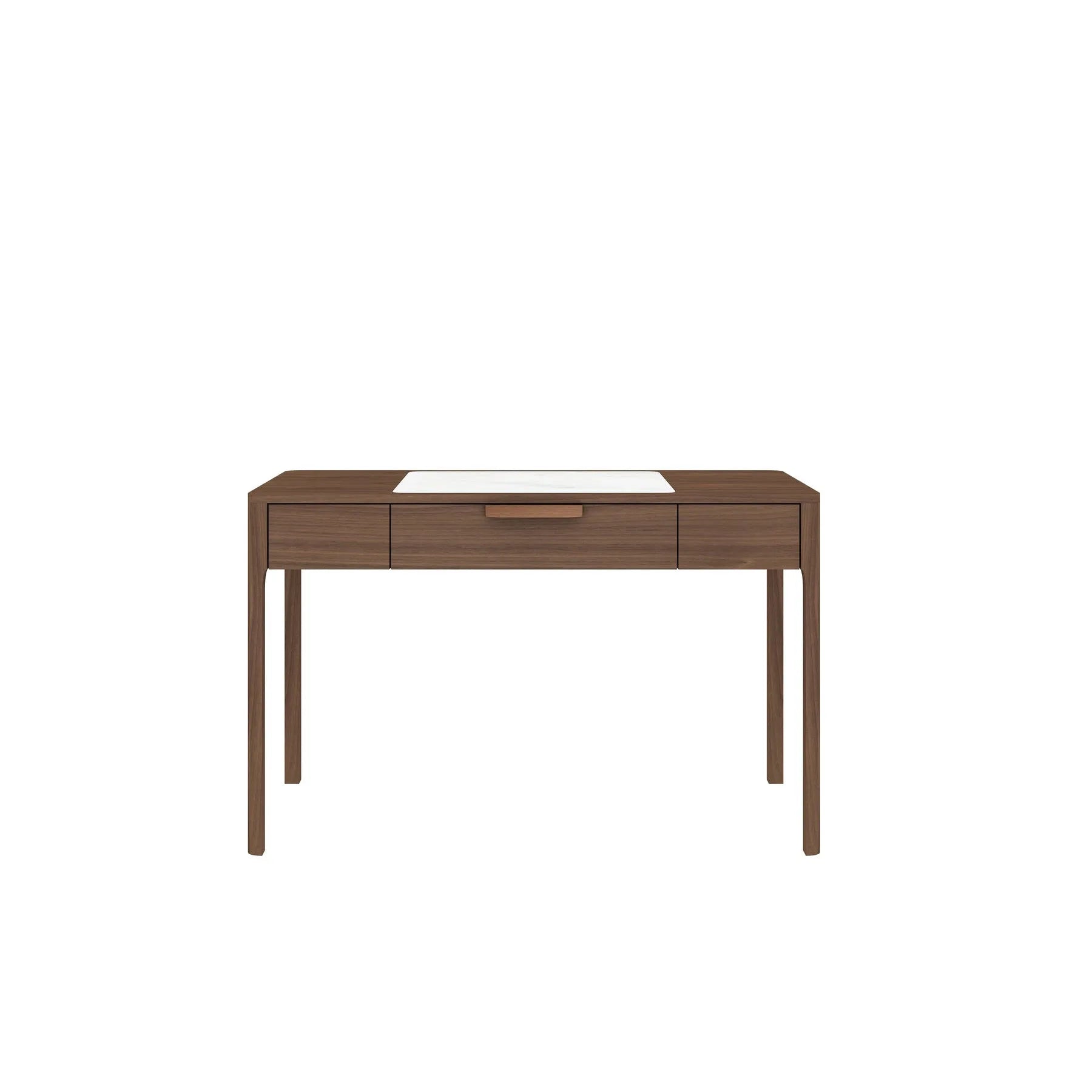 HMS 47" White and Brown Marble Wood Computer Desk - Loft&Timber