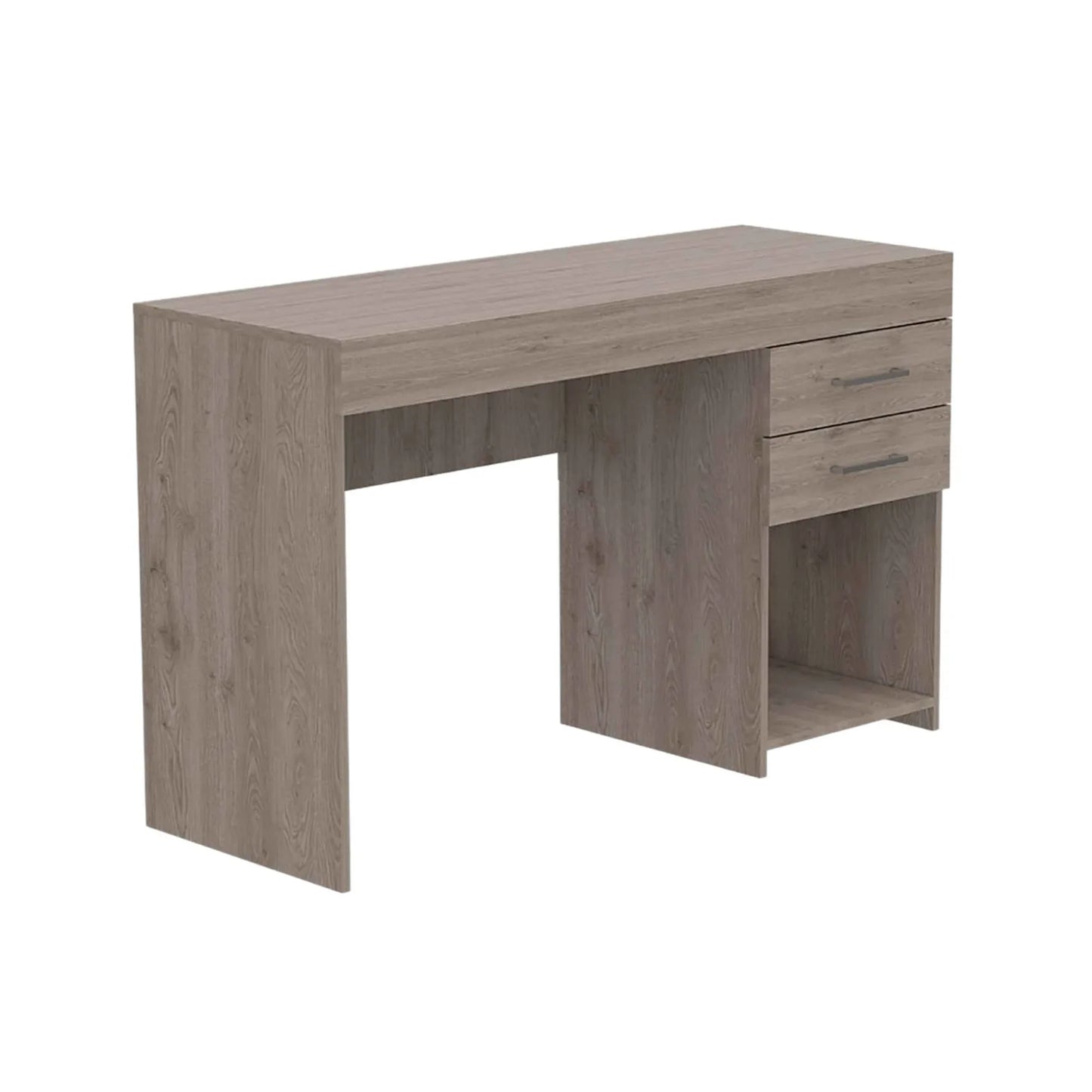 HMS Traditional Style Light Gray 47" Computer Desk Melamine Wood with Two Drawers - Loft&Timber
