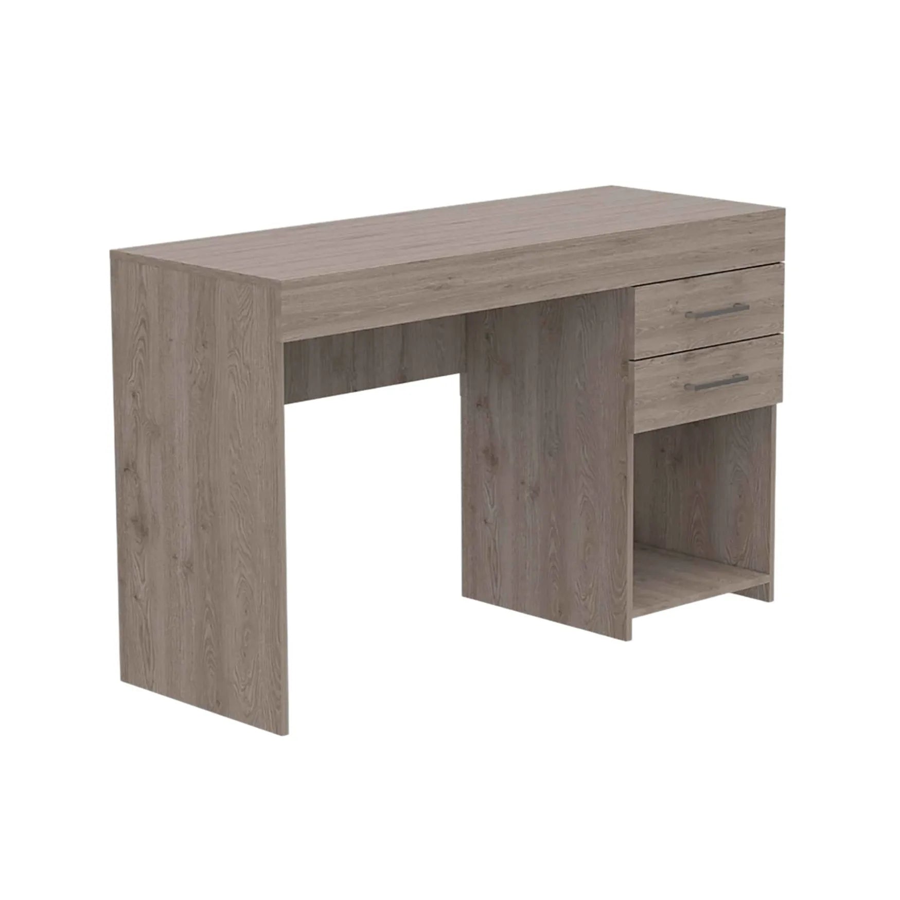 HMS Traditional Style Light Gray 47" Computer Desk Melamine Wood with Two Drawers - Loft&Timber